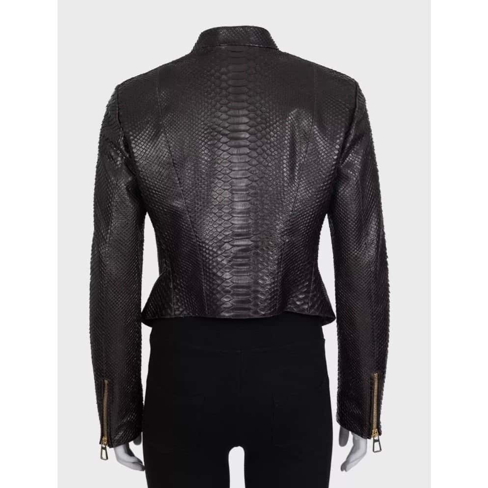 Alberta Ferretti NWOT Alberta Ferretti Cropped Lambskin Leather Jacket IT44/S Brown Leather Never worn - Inside View