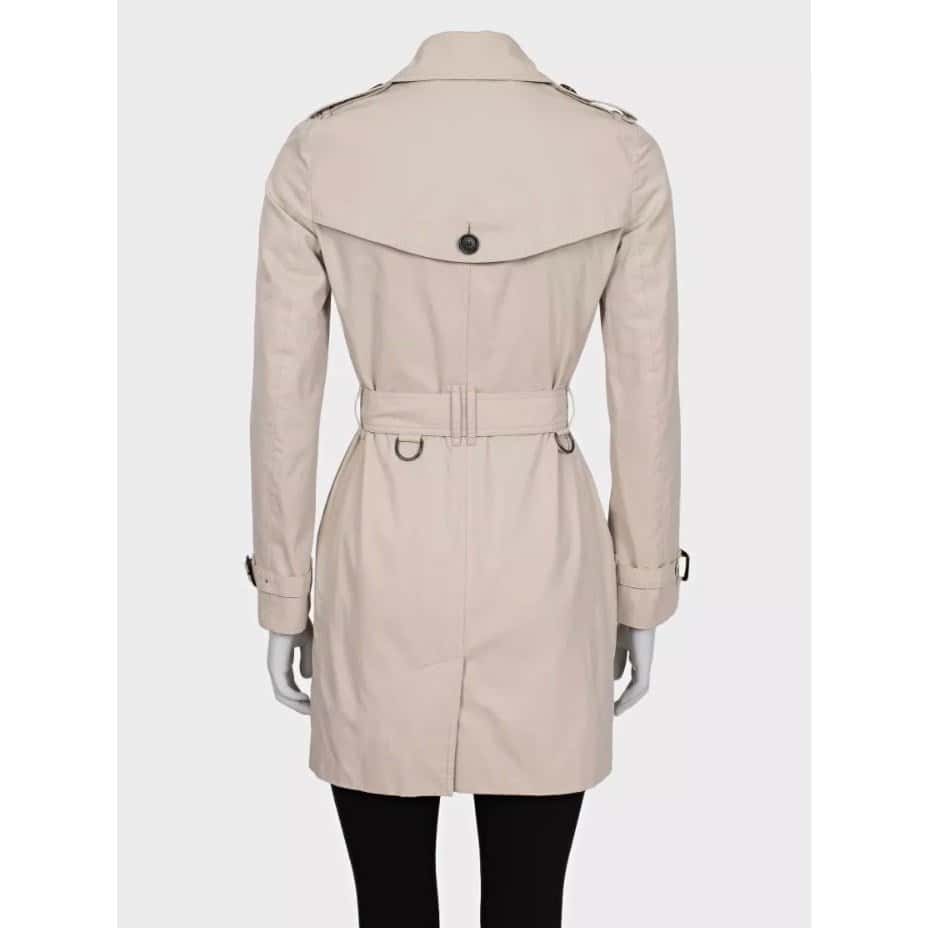 Burberry Burberry Beige Cropped Trench Coat with Belt EU32/XXS Pre-owned Beige Cotton Good - Inside View
