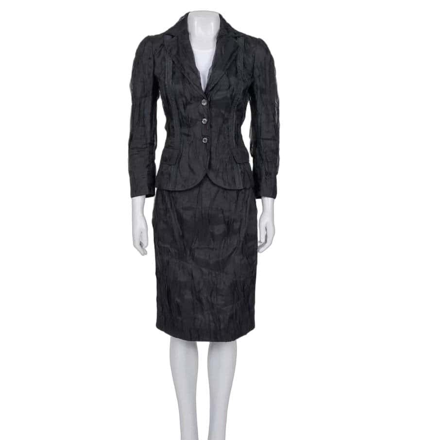 Dolce & Gabbana Dolce & Gabbana Black Silk Pleated Suit - IT40/S pre-owned Black Silk Good condition - Front View