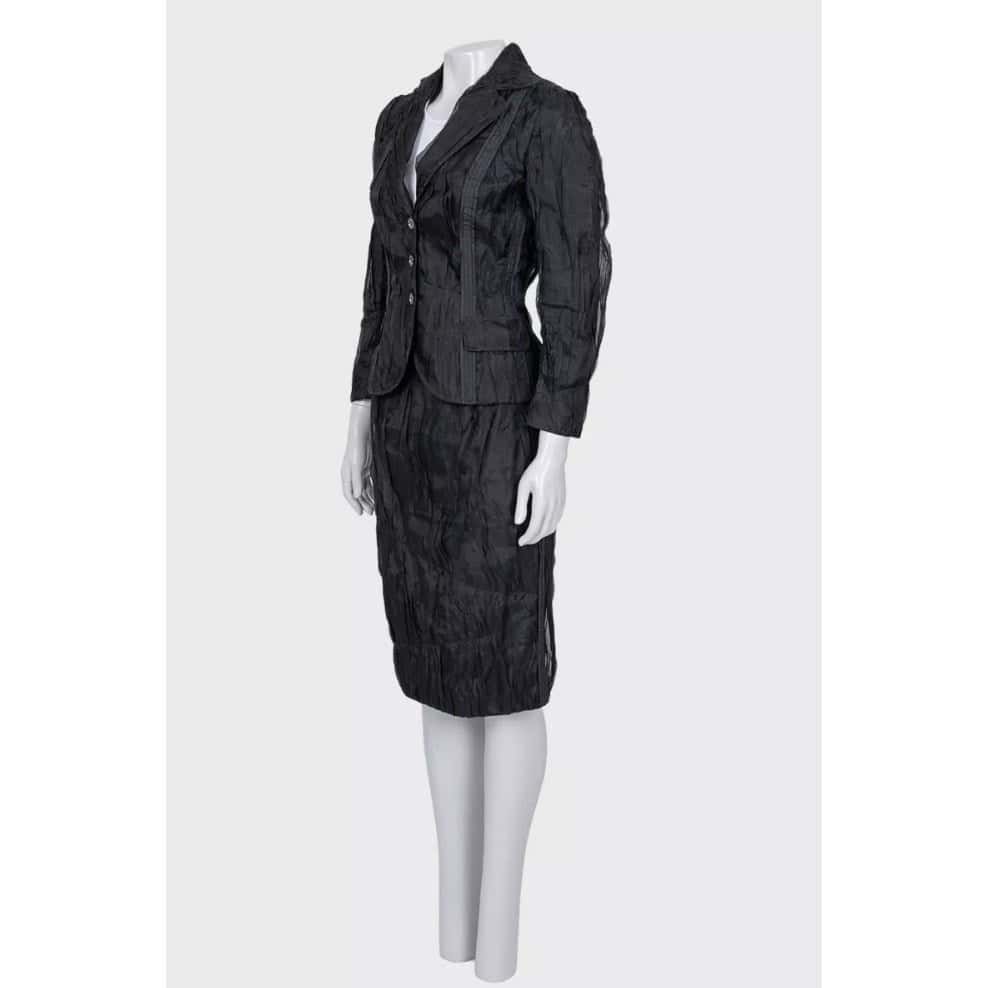 Dolce & Gabbana Dolce & Gabbana Black Silk Pleated Suit - IT40/S pre-owned Black Silk Good condition - Back View