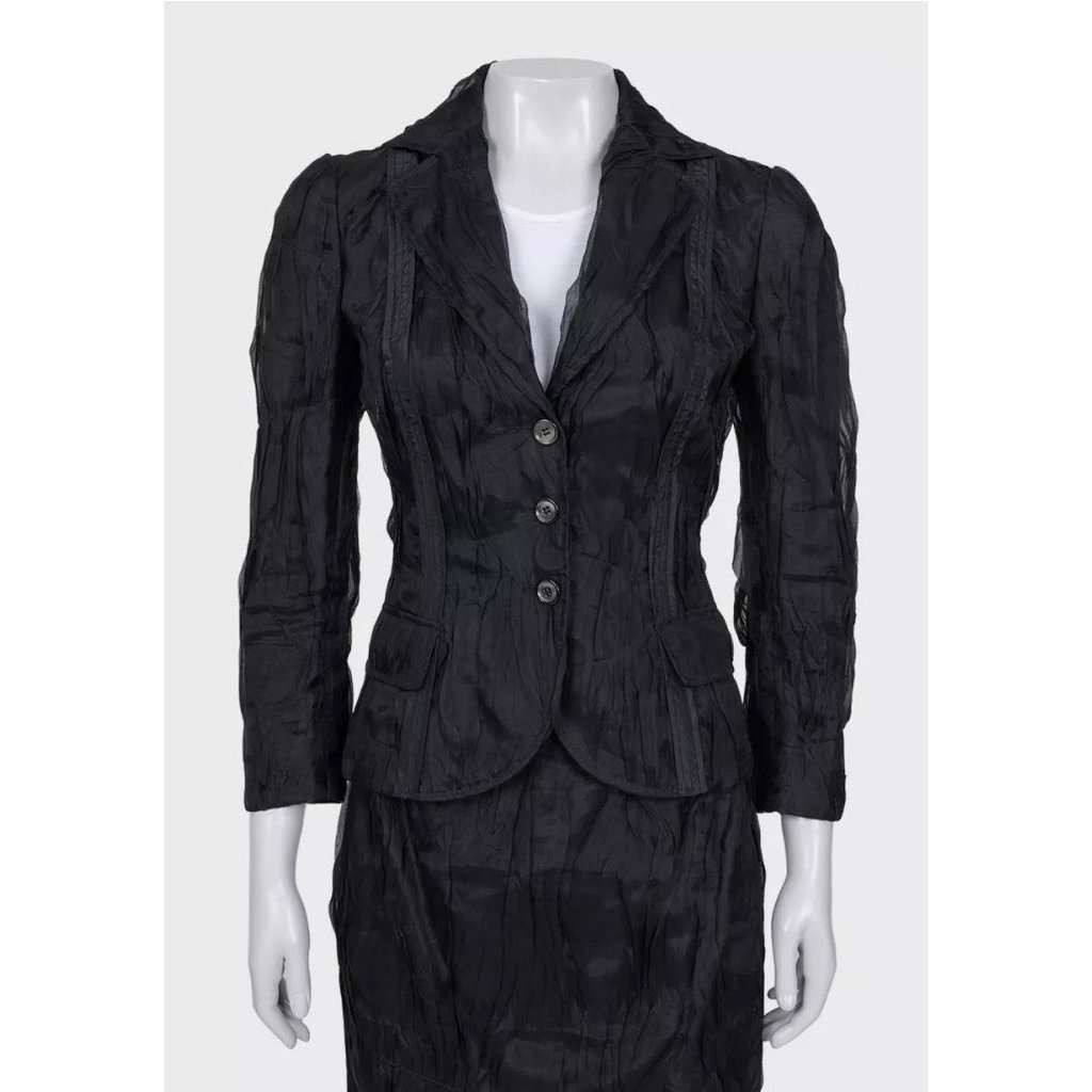Dolce & Gabbana Dolce & Gabbana Black Silk Pleated Suit - IT40/S pre-owned Black Silk Good condition - Box View