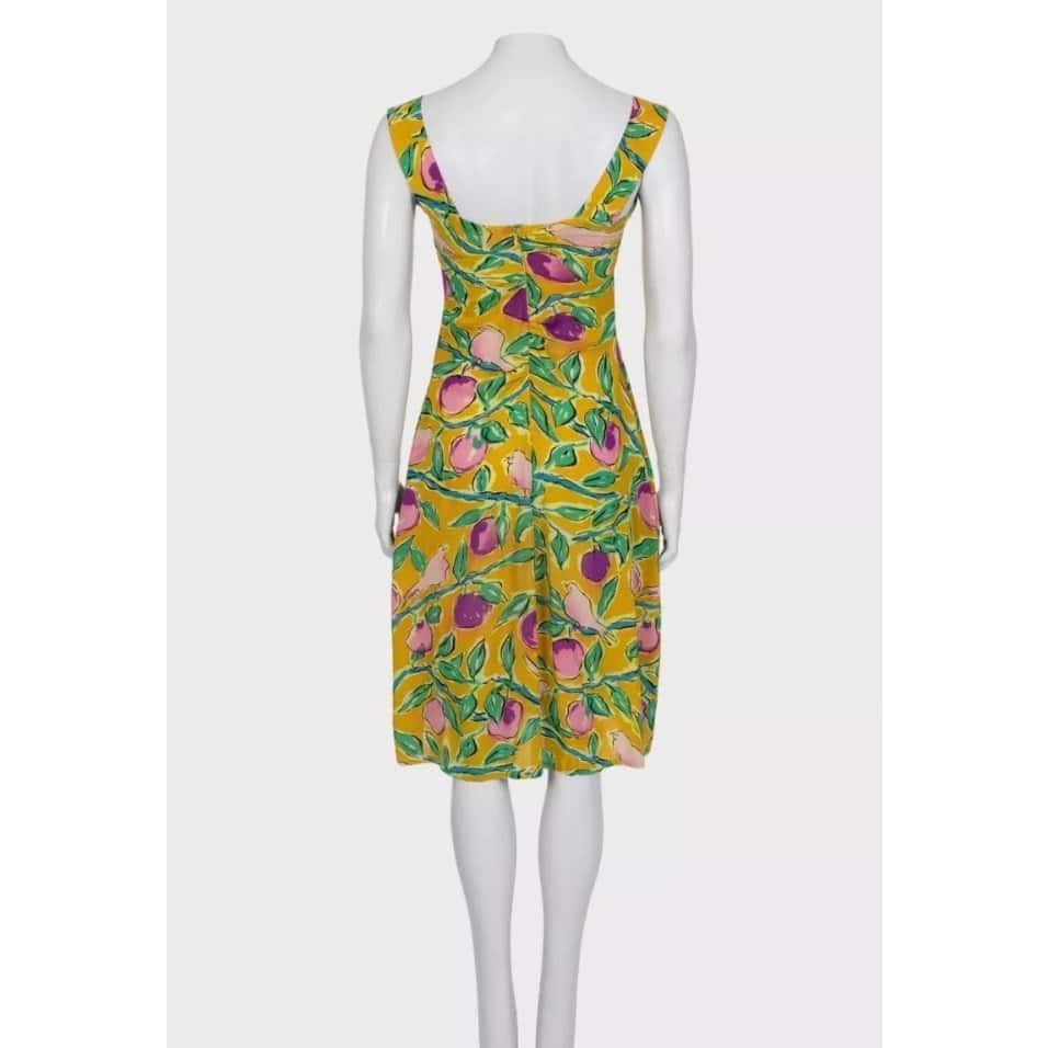 Dolce & Gabbana NWOT Dolce & Gabbana Yellow Silk Printed Dress - Size S Pre-owned Yellow Silk Never worn - Inside View