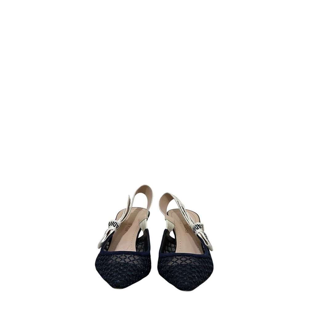 Christian Dior Christian Dior J'Adior  Black & Beige Mesh Slingback Pumps Sz.38 Pre-owned Black Leather Good condition - Inside View