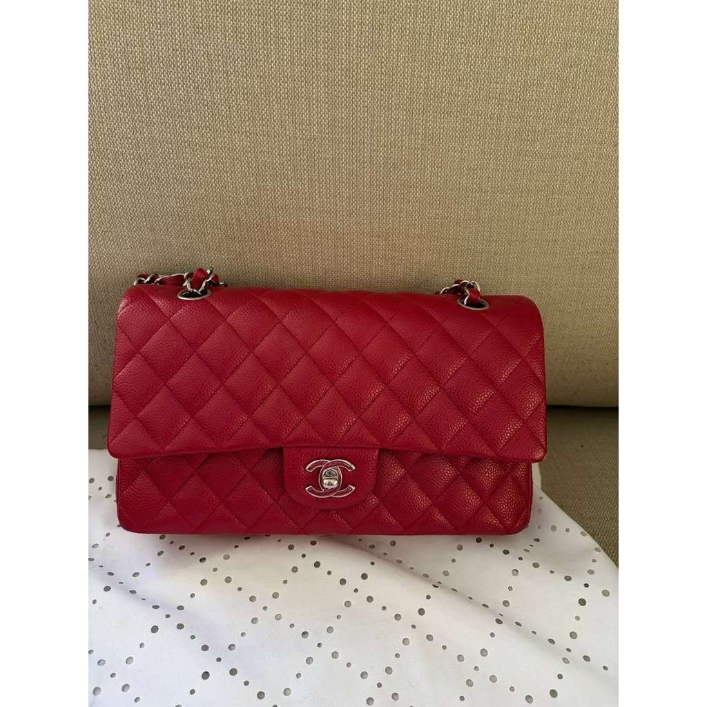 Chanel Chanel Timeless Medium 25 Red Grained Caviar Leather Flap Bag Pre-owned Red Leather Good condition - Inside View