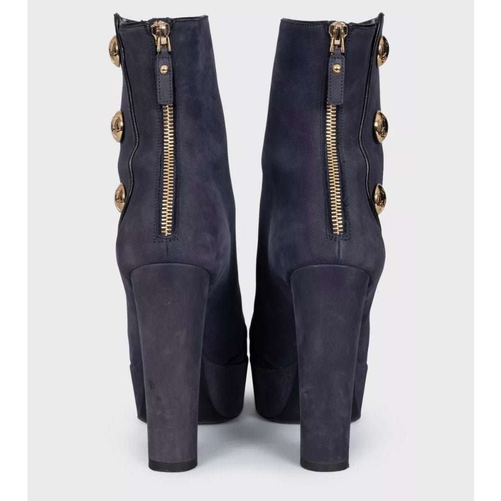 Louis Vuitton Louis Vuitton Grey Suede Open-Toe Booties EU 38 pre-owned Grey Suede Good condition - Model View