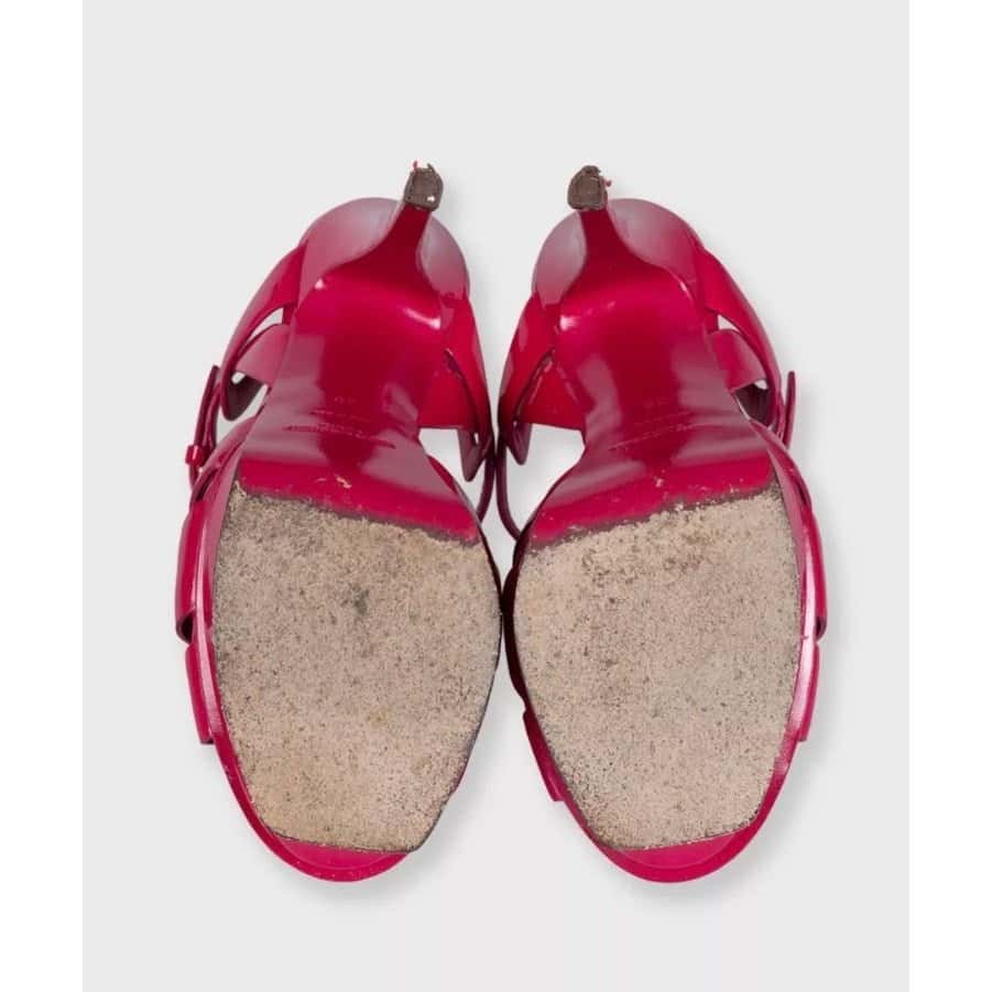 Saint Laurent Saint Laurent Tribute Pink Patent Leather Sandals – Size 35 Pre-owned Pink Leather Good condition - Box View