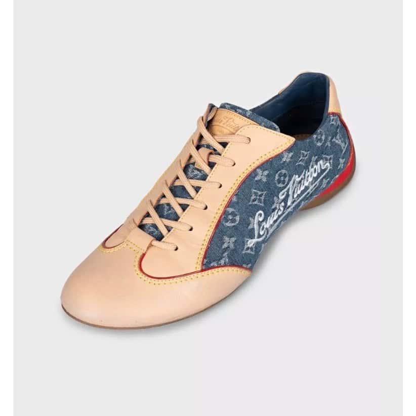 Louis Vuitton Louis Vuitton Beige Leather & Denim Athletic Sneakers Sz 39 pre-owned Beige Leather Good condition - Inside View