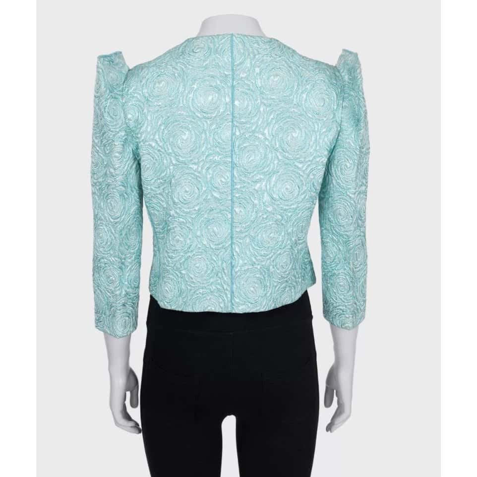 Dolce & Gabbana Dolce & Gabbana Shimmering  Chic Accented Shoulders Jacket Sz.44 Pre-owned Blue Wool Good condition - Inside View