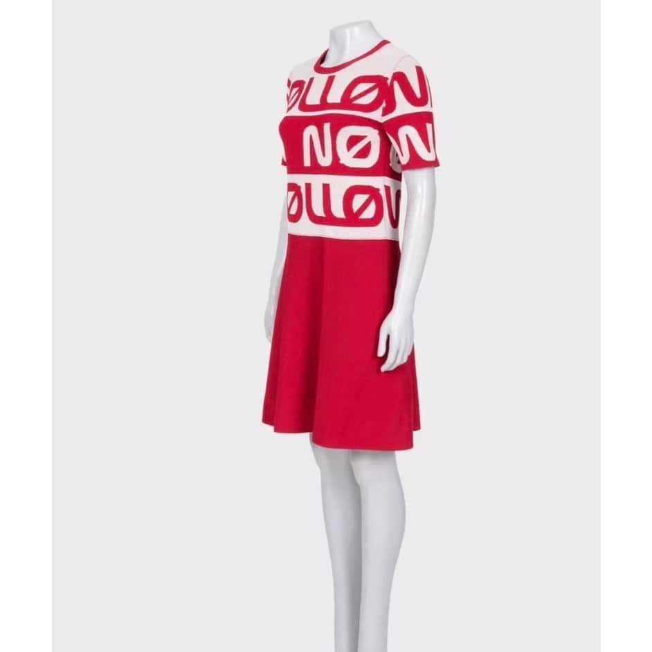 Valentino Red Valentino Fitted Printed Dress - Size M Pre-owned Red Good condition - Back View