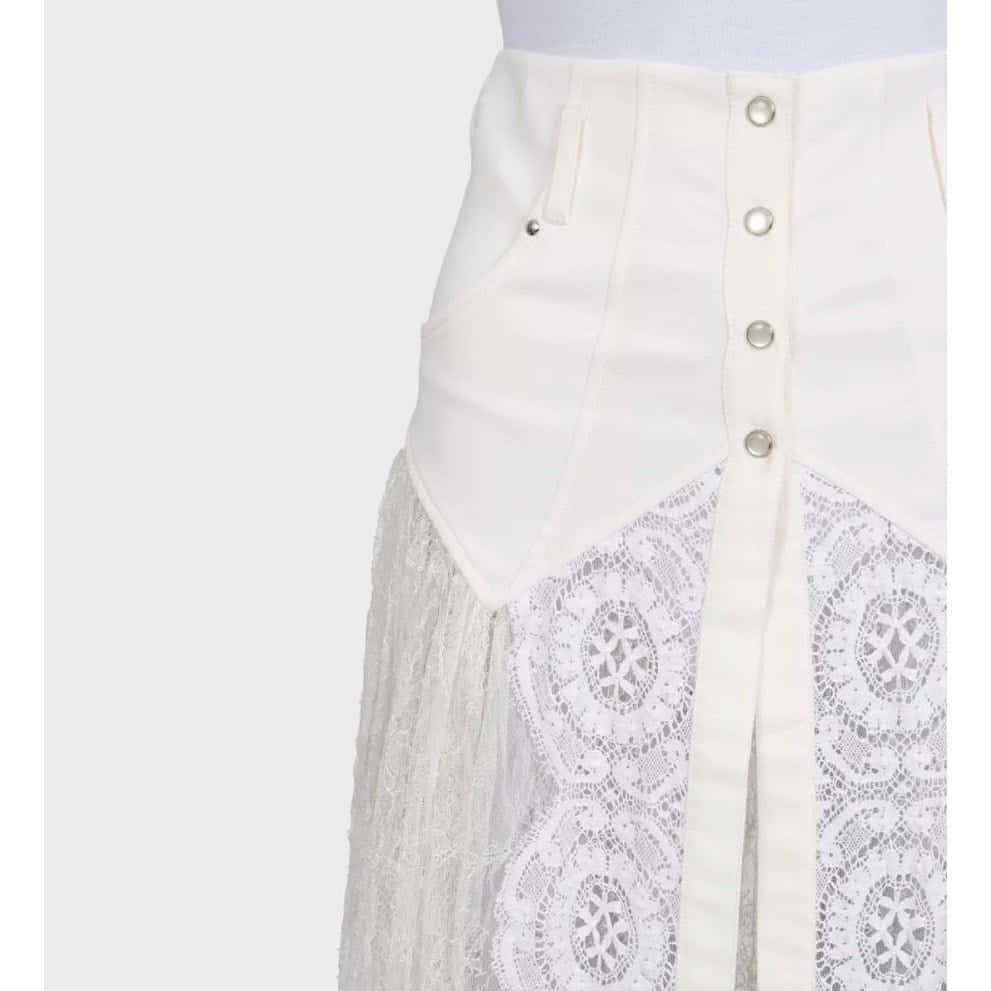 Alessandra Rich Alessandra Rich White Lace Elegant Sheer Hem Skirt Sz.XS pre-owned White Lace Good condition - Inside View