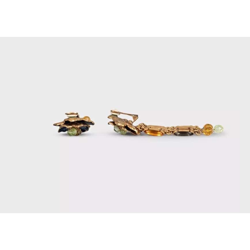 Oscar de la Renta Oscar de la Renta Gold Tone Flower Clip-On Earrings Pre-owned Gold Good condition - Inside View