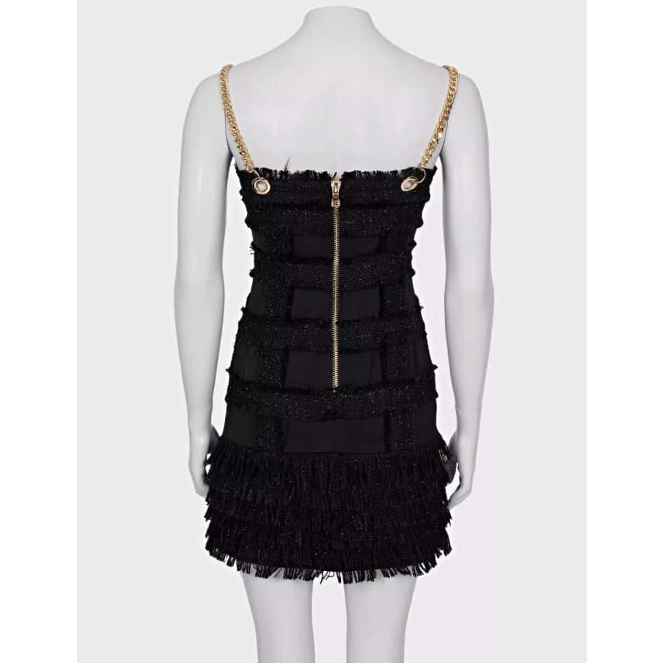 Balmain Balmain Black Gold Straps Dress  Sz.S Pre-owned Black Good condition - Inside View