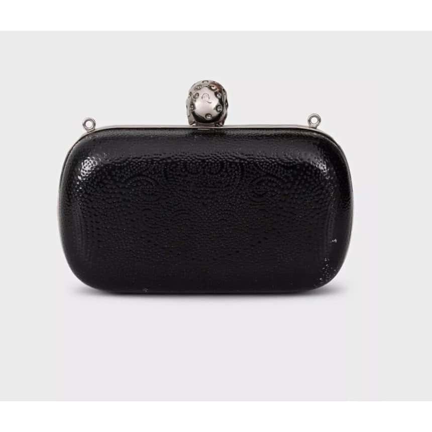 Alexander McQueen Alexander McQueen Black Leather Skull Clutch Bag Pre-owned Black Leather Good condition - Inside View