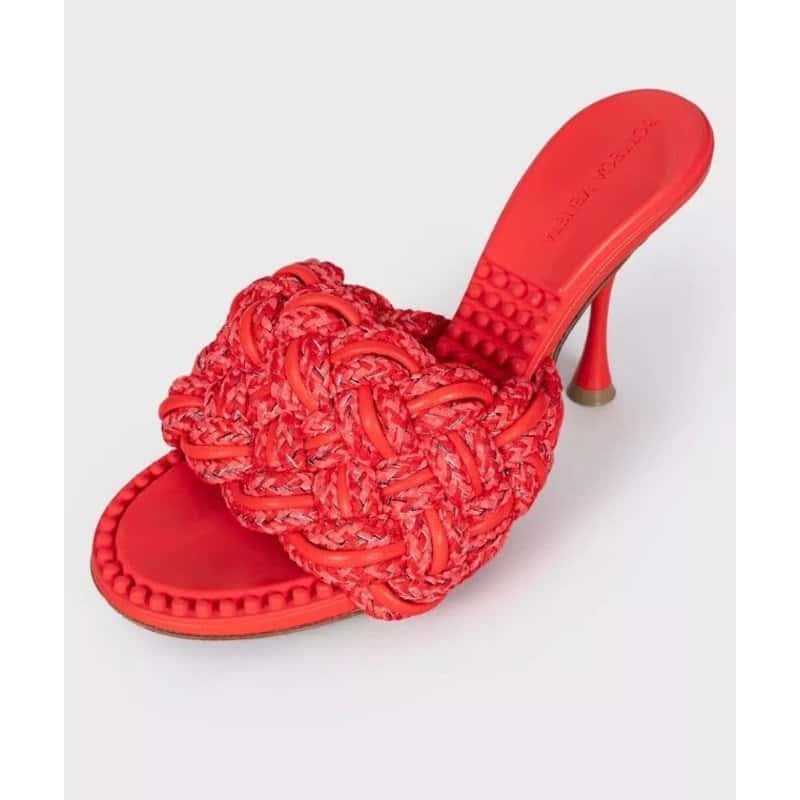 Bottega Veneta Bottega Veneta Red Mules with Chunky Woven Detail, Size 38 Pre-owned Red Leather Good condition - Inside View