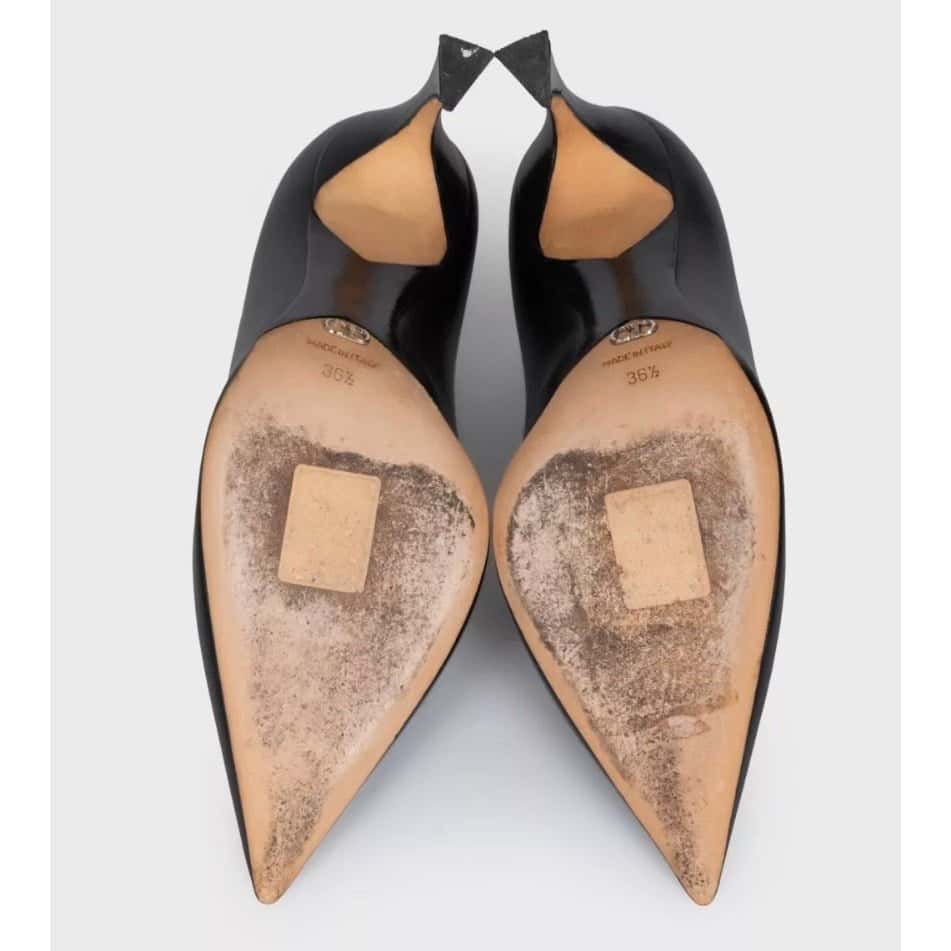 Christian Dior Christian Dior Black Leather Pointed Toe Pumps Sz.36.5 Pre-owned Black Leather Good condition - Model View