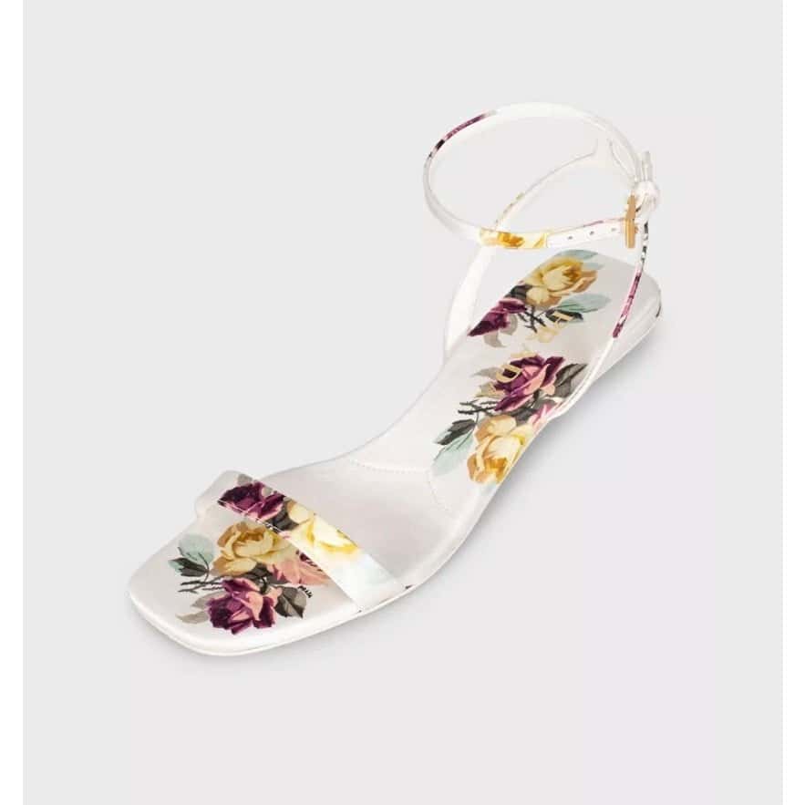 Prada Prada White Floral Print Textile Sandals sz.36 pre-owned White Good condition - Inside View
