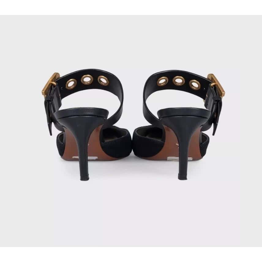 Christian Dior Christian Dior Black Pointed-Toe Mules - Size 39.5 Pre-owned Black Leather Good condition - Model View