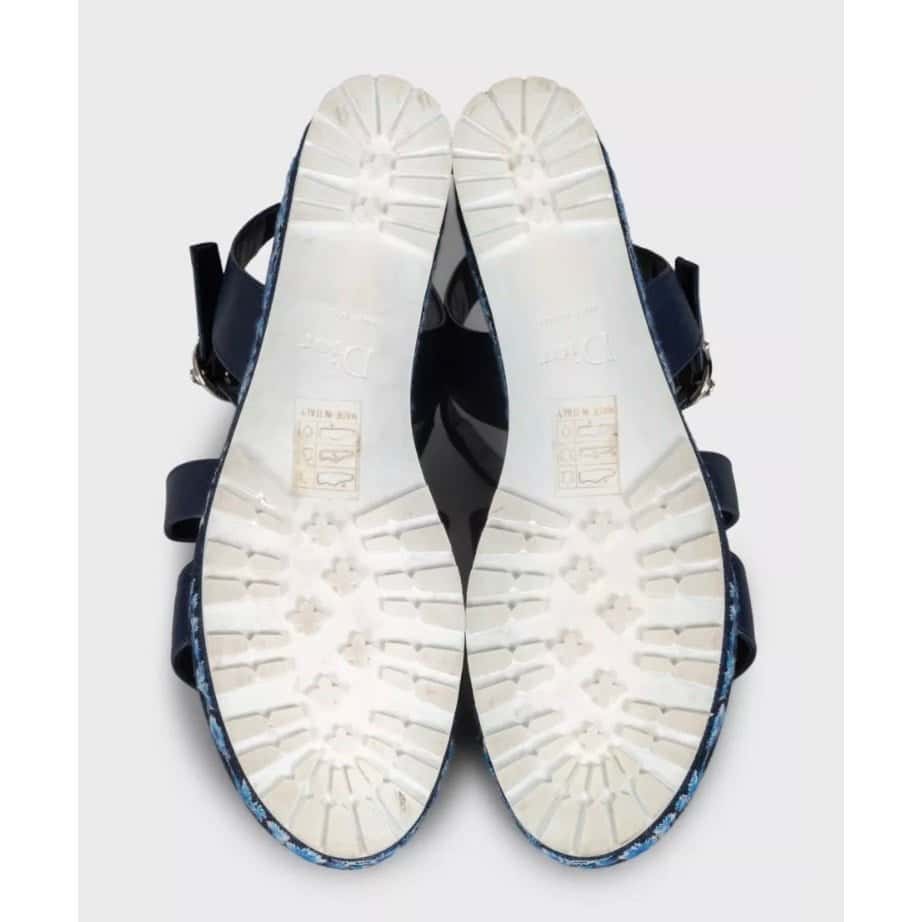 Christian Dior Christian Dior Embroidered Leather Platform Sandals Sz.38 pre-owned Red Leather Good condition - Box View