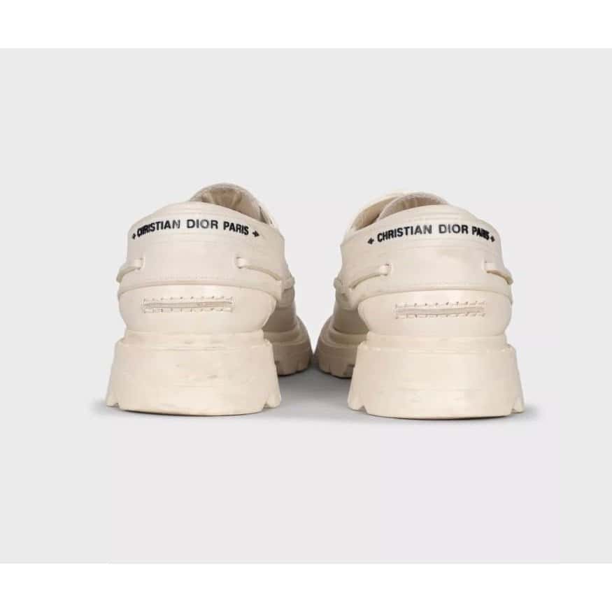 Christian Dior Christian Dior White Leather Lace-Up Shoes sz.39 pre-owned White Leather Good condition - Model View