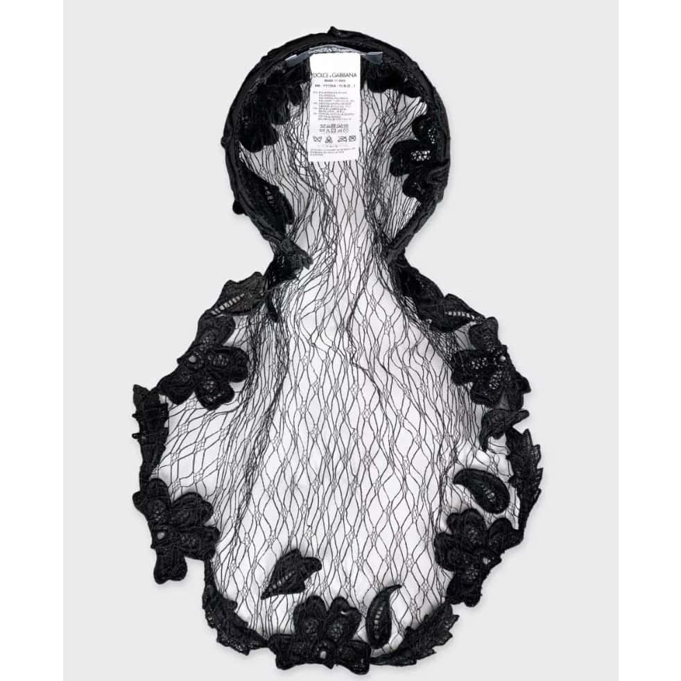Dolce & Gabbana Dolce & Gabbana Black Lace Veil Headband Pre-owned Black Lace Never worn - Back View