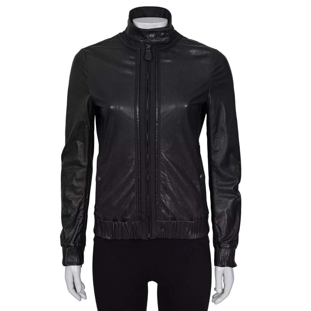 Bottega Veneta Bottega Veneta Black Leather Jacket - IT 38 / XS Pre-owned Black Leather Good condition - Front View