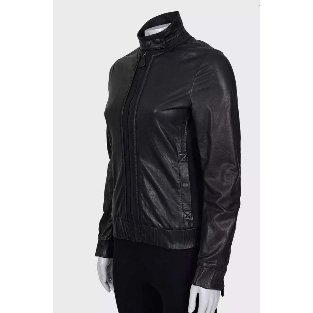 Bottega Veneta Bottega Veneta Black Leather Jacket - IT 38 / XS Pre-owned Black Leather Good condition - Back View