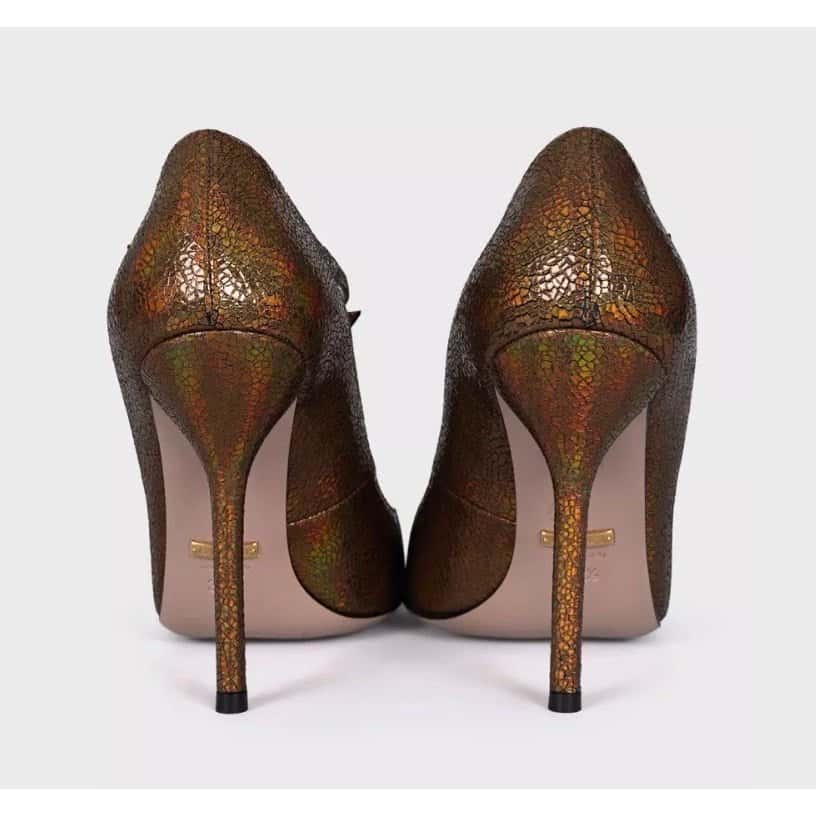 Gucci Gucci Brown Leather T-Strap Stiletto Heels Sz.36.5 pre-owned Brown Leather Good condition - Model View