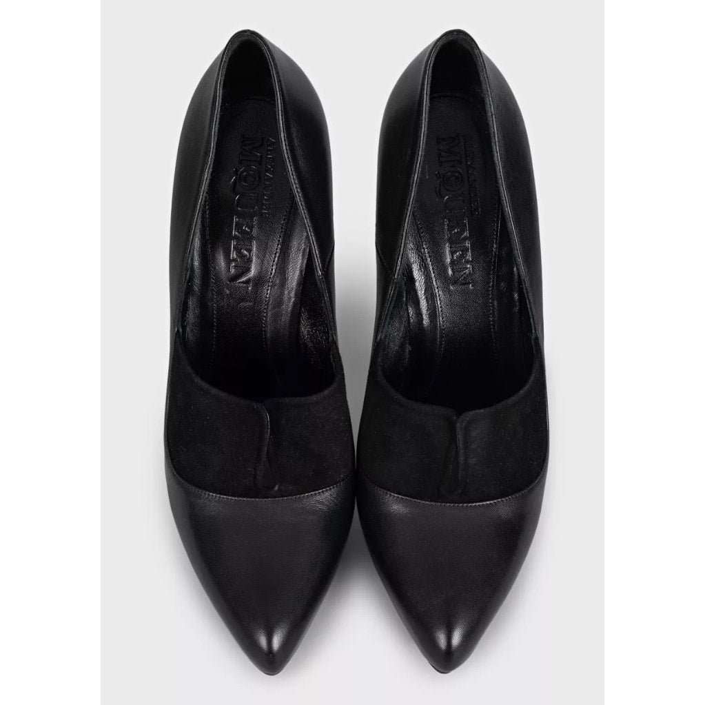 Alexander McQueen Alexander McQueen Black Leather Pointed-Toe Heels sz.39 Pre-owned Black Leather Good condition - Back View