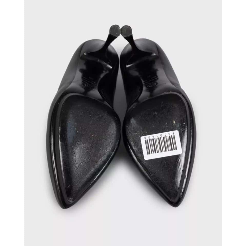 Alexander McQueen Alexander McQueen Black Leather Pointed-Toe Heels sz.39 Pre-owned Black Leather Good condition - Model View