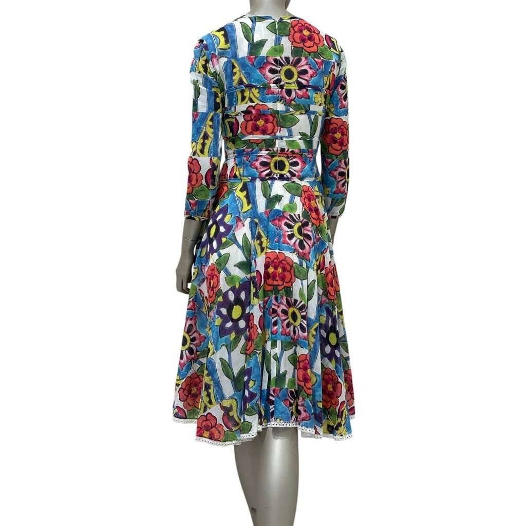 Chanel CHANEL 2015 Cruise Paris-Dubai Floral Maxi Dress Sz.38 Pre-owned Yellow Silk Good condition - Back View