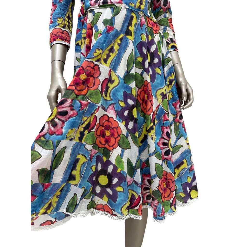 Chanel CHANEL 2015 Cruise Paris-Dubai Floral Maxi Dress Sz.38 Pre-owned Yellow Silk Good condition - Inside View