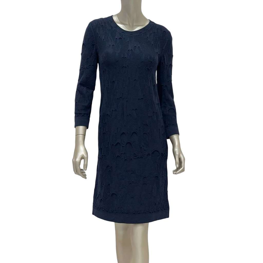 Chanel CHANEL Dark Blue Wool Dress Sz.38 pre-owned Blue Wool Good condition - Front View