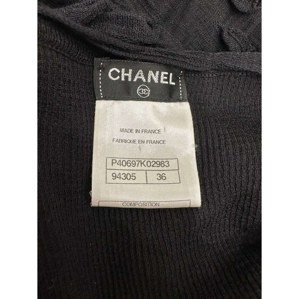 Chanel Chanel Black Cotton-Modal Dress - 2012 Collection Sz.36 pre-owned Black Cotton Good condition - Box View