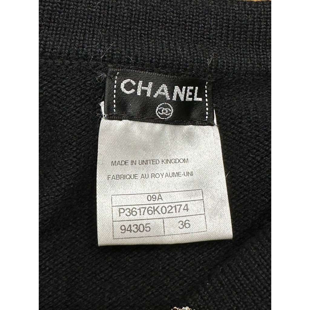 Chanel Chanel Black Cashmere Long Cardigan - FR36 Pre-owned Black Wool Good condition - Inside View