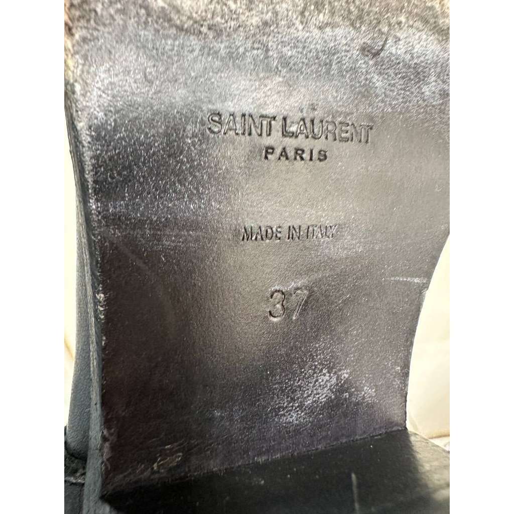 Saint Laurent Saint Laurent Black Leather Texan Ankle Boots Sz.37 pre-owned Black Leather Good condition - Model View