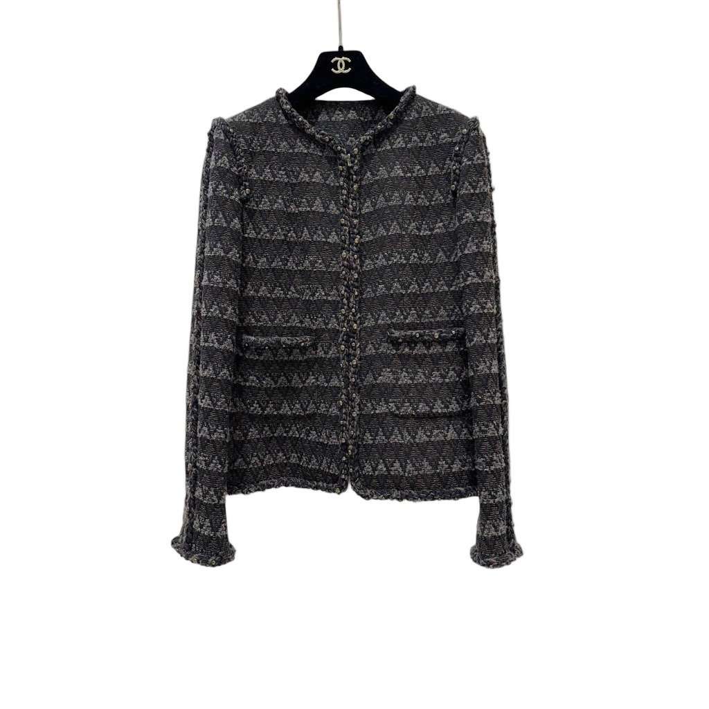 Chanel CHANEL Brown Wool Blend Tweed Paris-Dallas Jacket  Sz.38 pre-owned Brown Wool Good condition - Front View