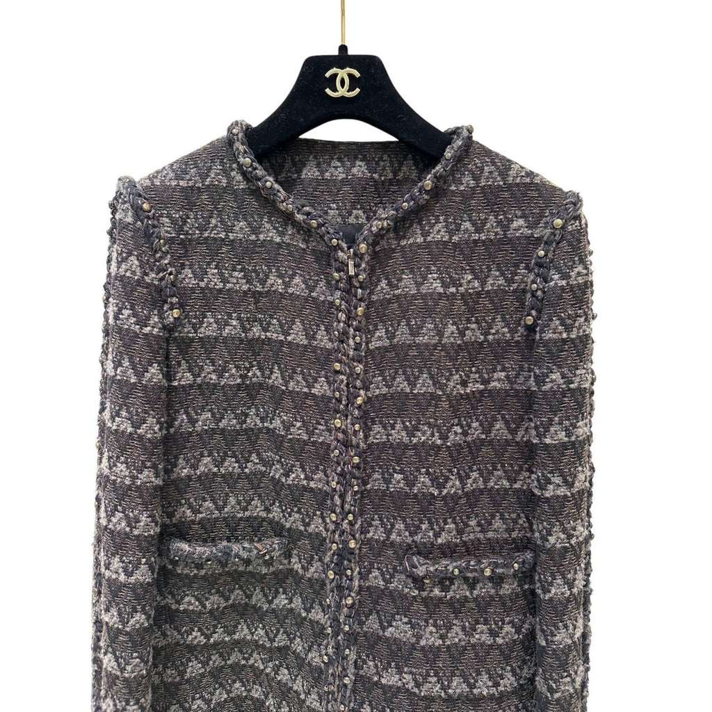 Chanel CHANEL Brown Wool Blend Tweed Paris-Dallas Jacket  Sz.38 pre-owned Brown Wool Good condition - Box View