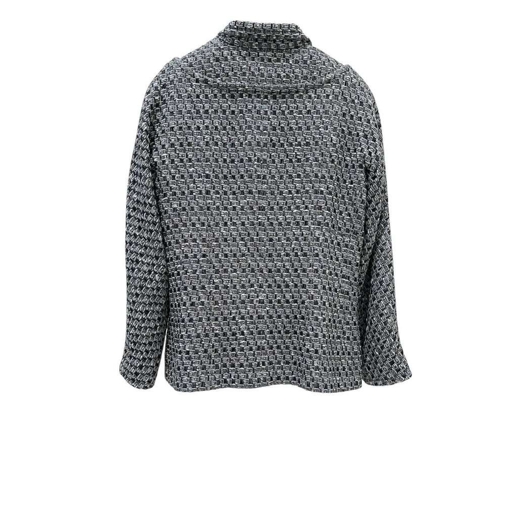 Chanel Chanel 2013 Black White Silver Lurex Tweed Jacket - Size S Pre-owned Black Tweed Good condition - Model View