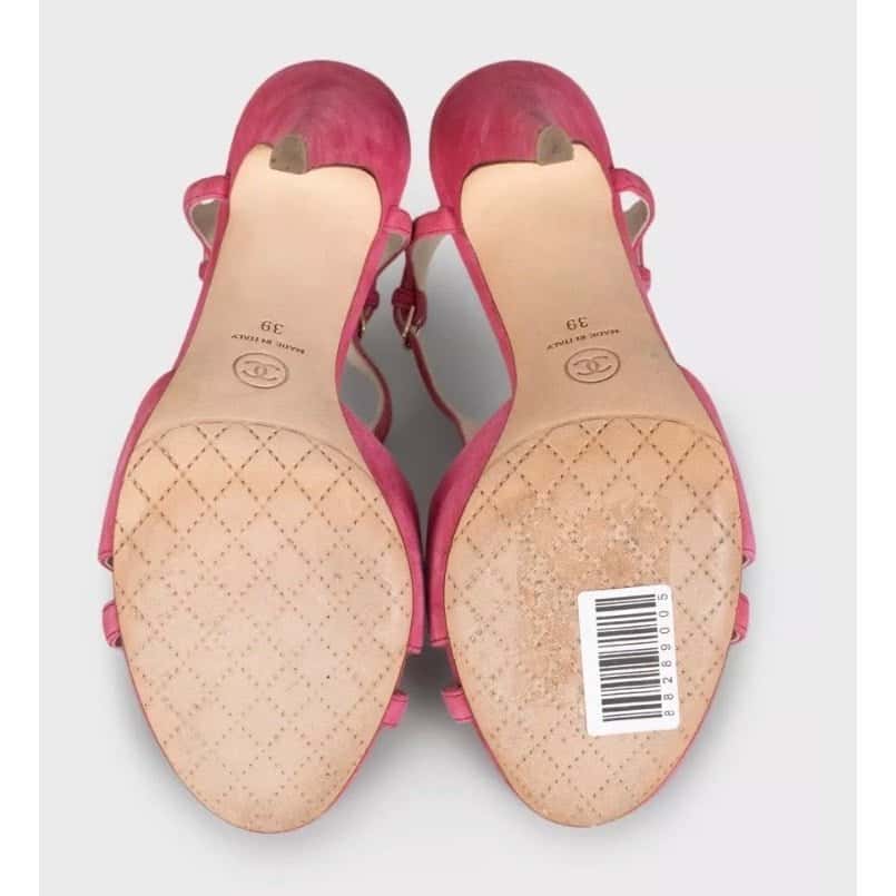 Chanel Chanel Pink Suede High Heel Sandals - Size 39 Pre-owned Pink Suede Good condition - Box View
