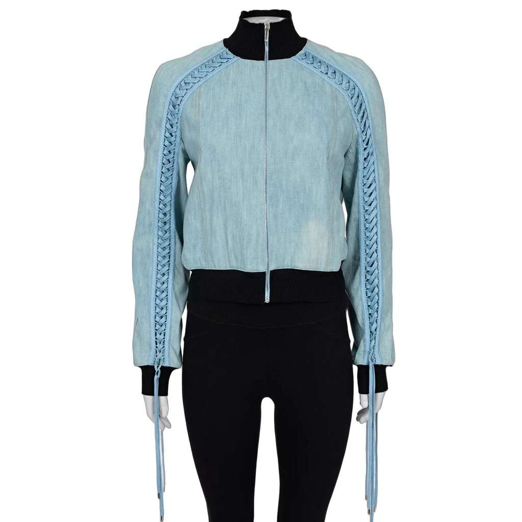 Christian Dior Christian Dior Light Blue Cotton Jacket - Size 40 Pre-owned Blue Cotton Good condition - Front View