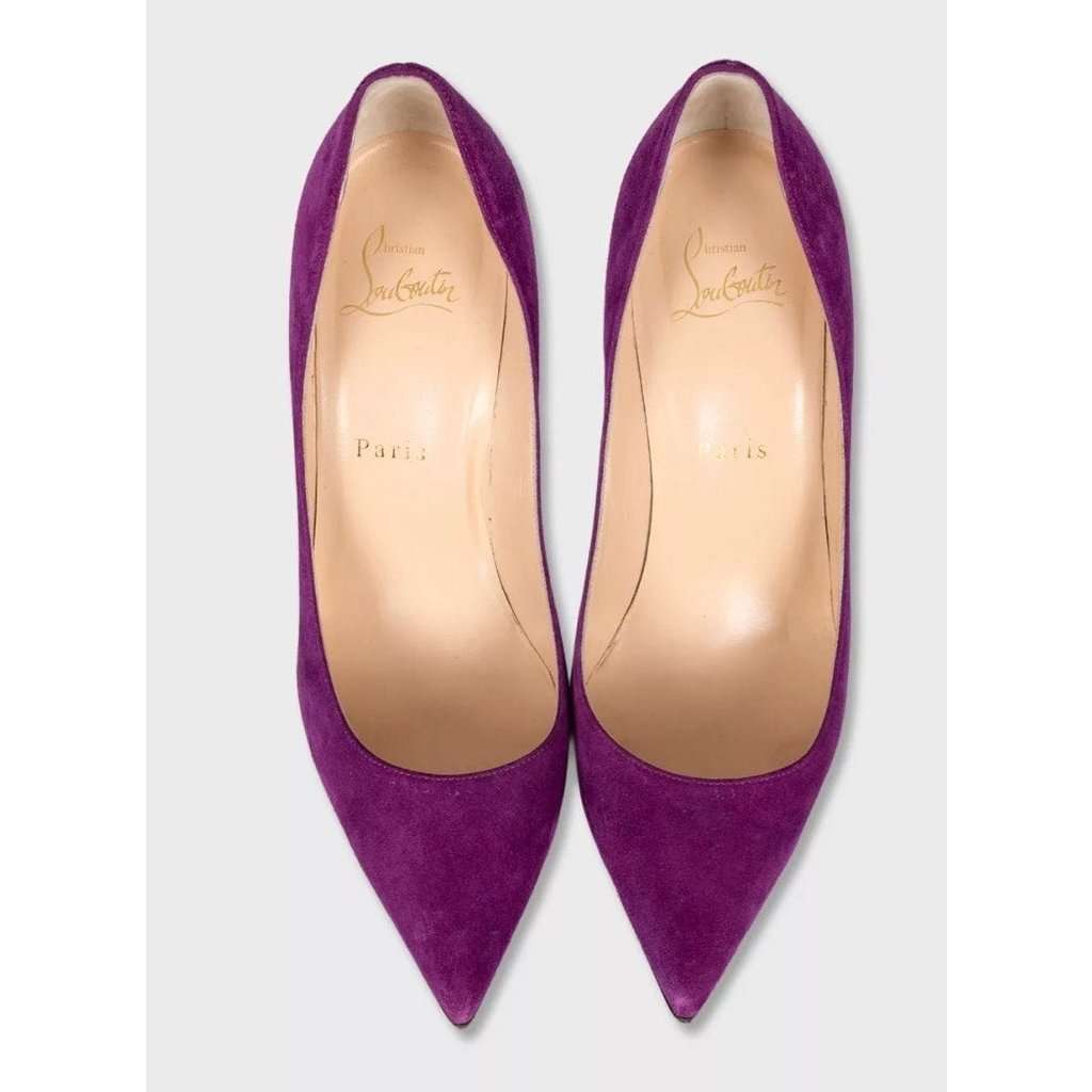 Christian Louboutin Christian Louboutin Purple Suede Pointed Toe Pumps sz.37.5 Pre-owned Purple Suede Good condition - Back View