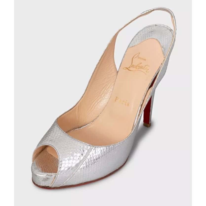 Christian Louboutin Christian Louboutin Silver High Heel Sandals Sz.40 pre-owned Silver Leather Good condition - Inside View