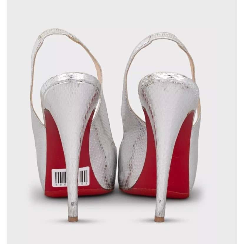 Christian Louboutin Christian Louboutin Silver High Heel Sandals Sz.40 pre-owned Silver Leather Good condition - Model View