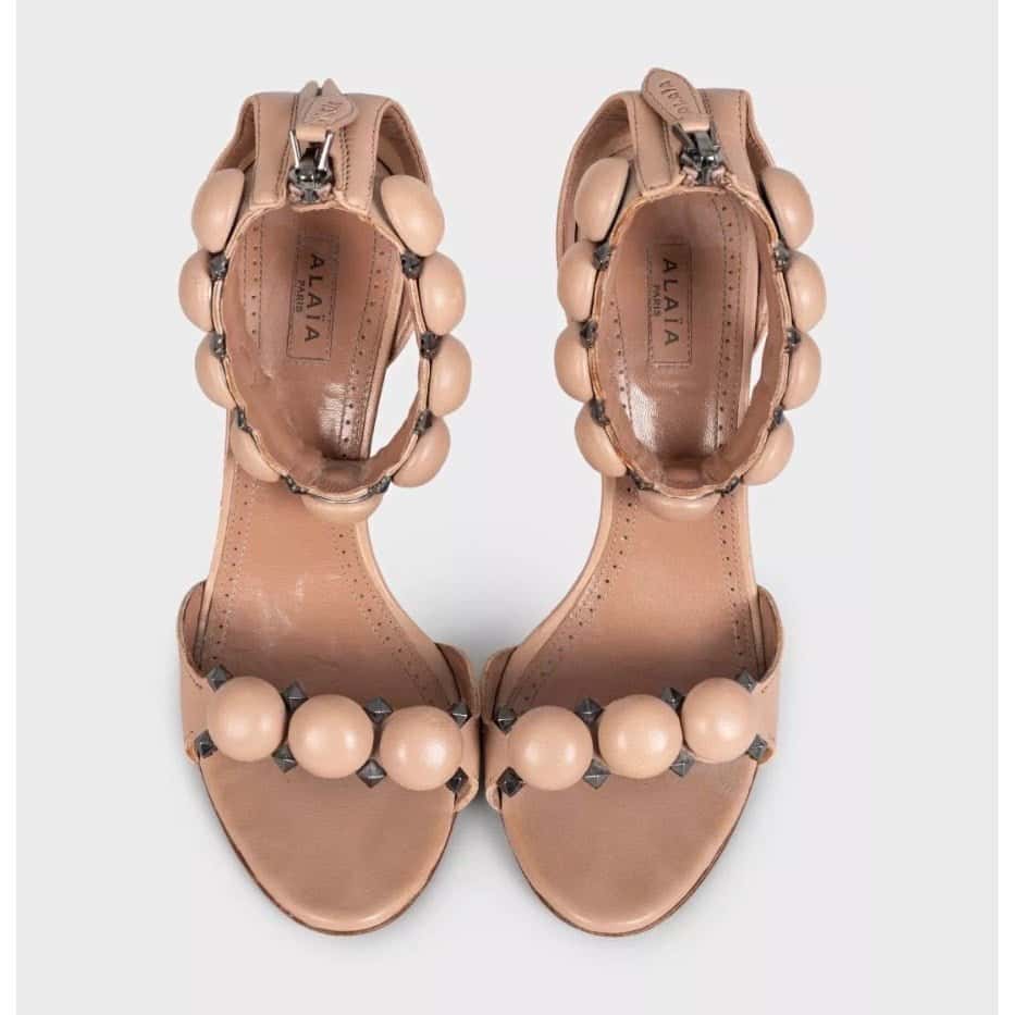 Alaïa Alaïa Beige Leather Stiletto Sandals - Size EU 37 pre-owned Beige Leather Good condition - Back View