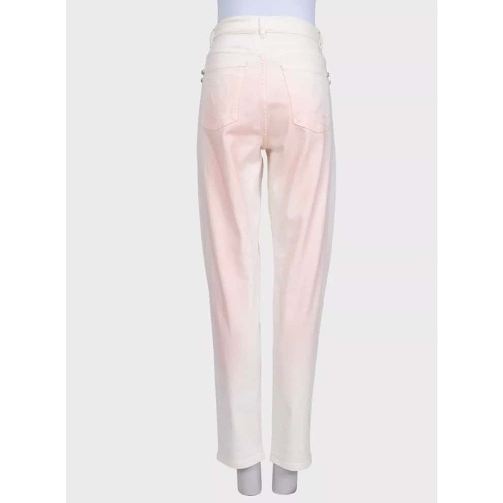 Chanel Chanel White Straight-Leg Jeans with Crystal Accents sz.42 Pre-owned White Cotton Good condition - Inside View
