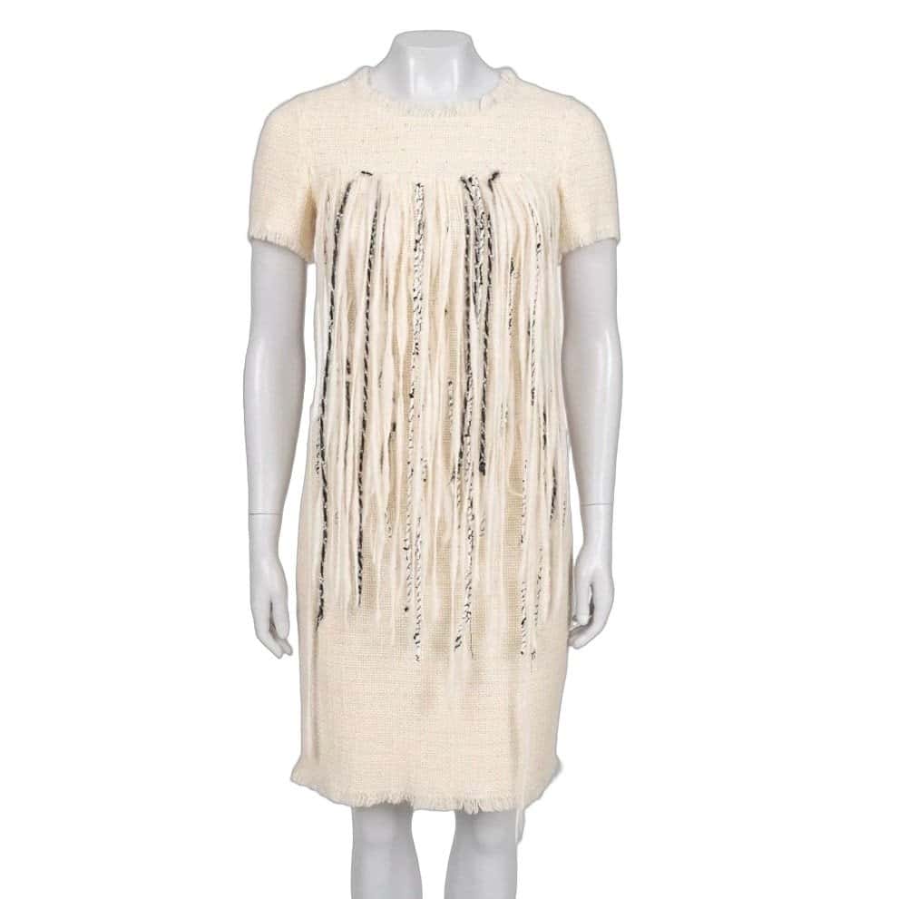 Chanel Chanel 2010 White Wool Dress Sz.38 Pre-owned White Wool Good condition - Front View
