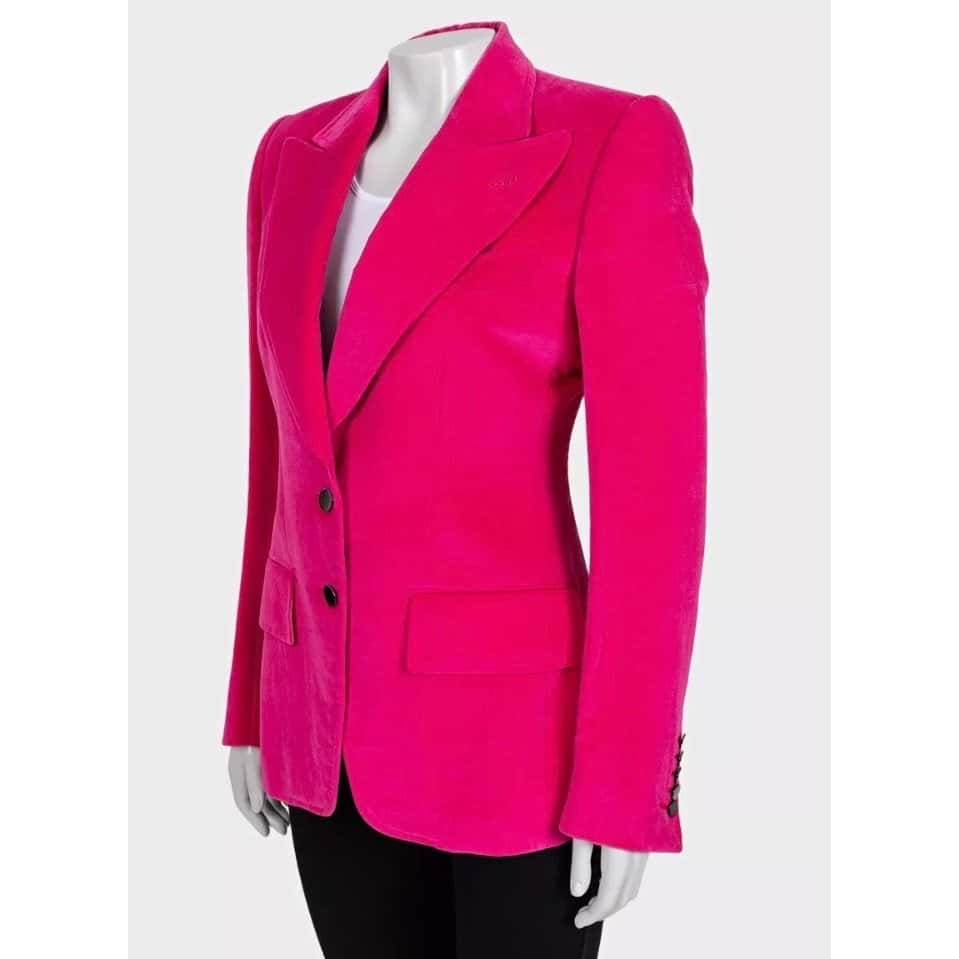 Tom Ford Tom Ford Pink Velvet Fitted Blazer - IT40/S pre-owned Pink Velvet Good condition - Back View