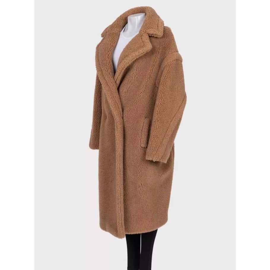 Max Mara Max Mara Camel Wool & Silk Oversize Teddy Coat Sz.L Pre-owned Camel Wool Good condition - Back View