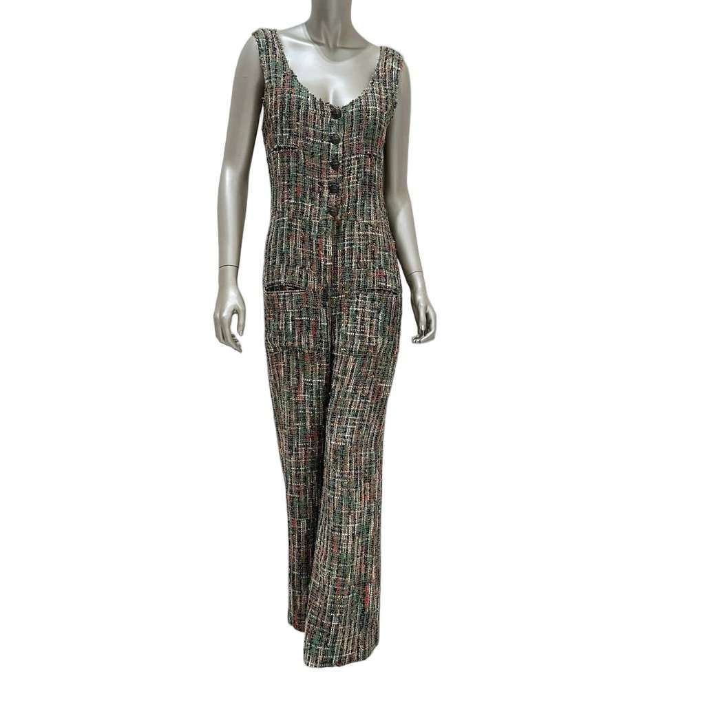Chanel Chanel 2017 Timeless Tweed Jumpsuit  FR 38 Pre-owned Black Tweed Good condition - Front View