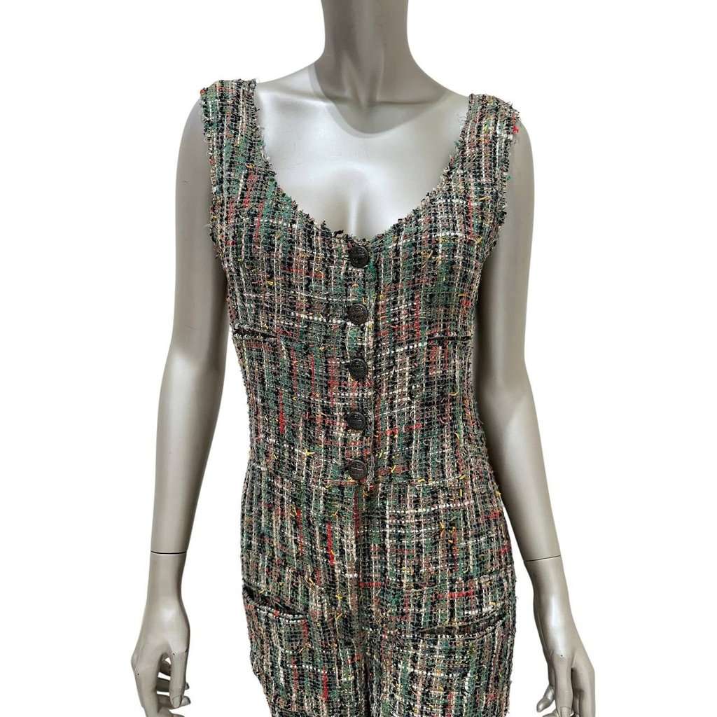 Chanel Chanel 2017 Timeless Tweed Jumpsuit  FR 38 Pre-owned Black Tweed Good condition - Back View